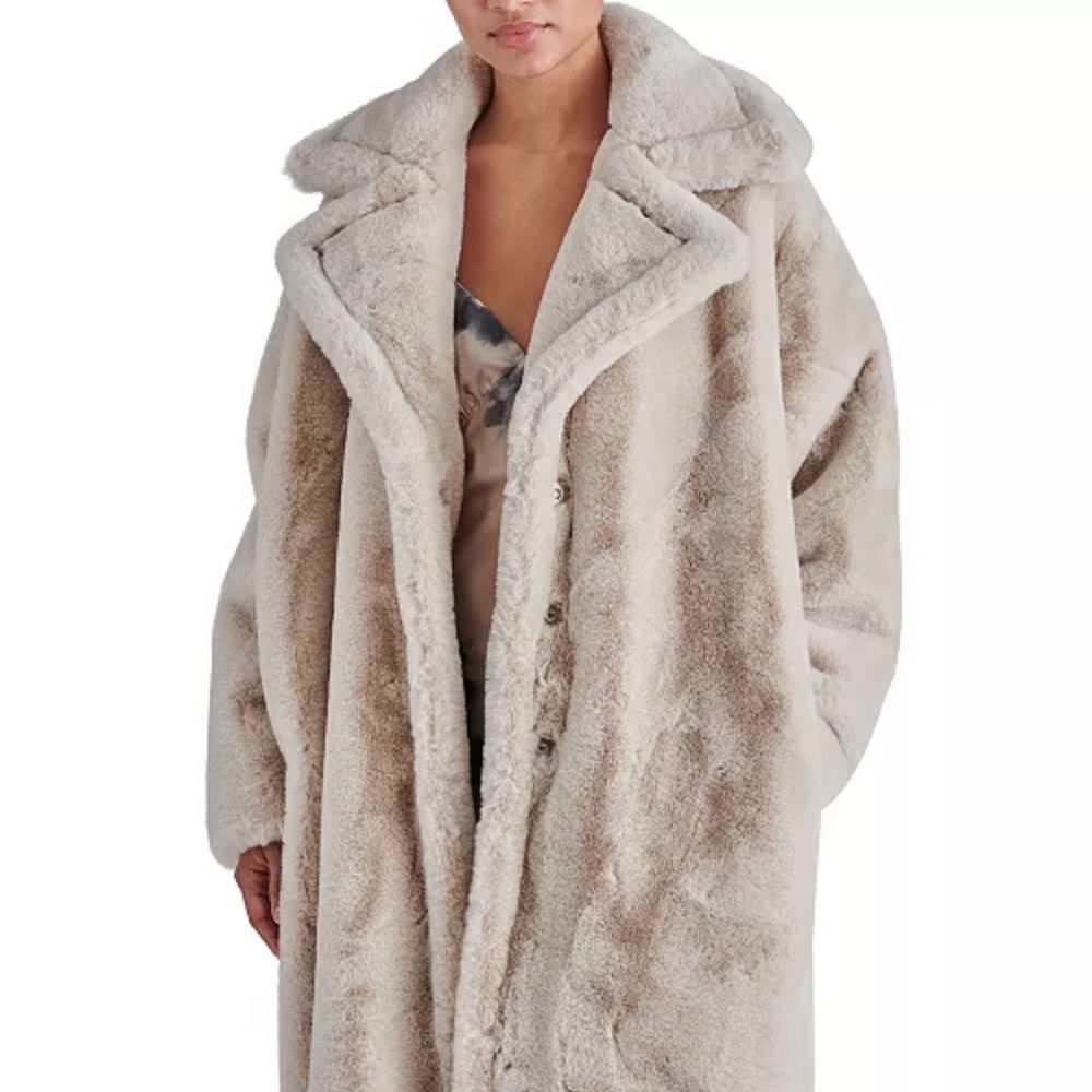 Steve Madden Women's Emery Oversized Long Faux Fur Coat